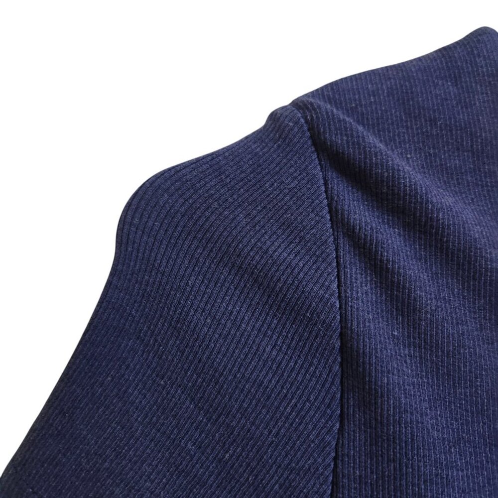 OGL MOVE Plantive Ribbed Cotton Crewneck Short Sleeve Brami Dress Navy Blue S - Picture 15 of 16